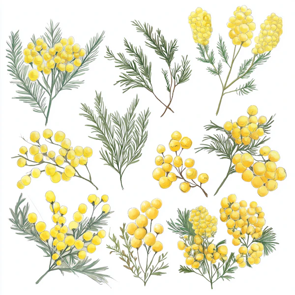 Mimosa Flower Art