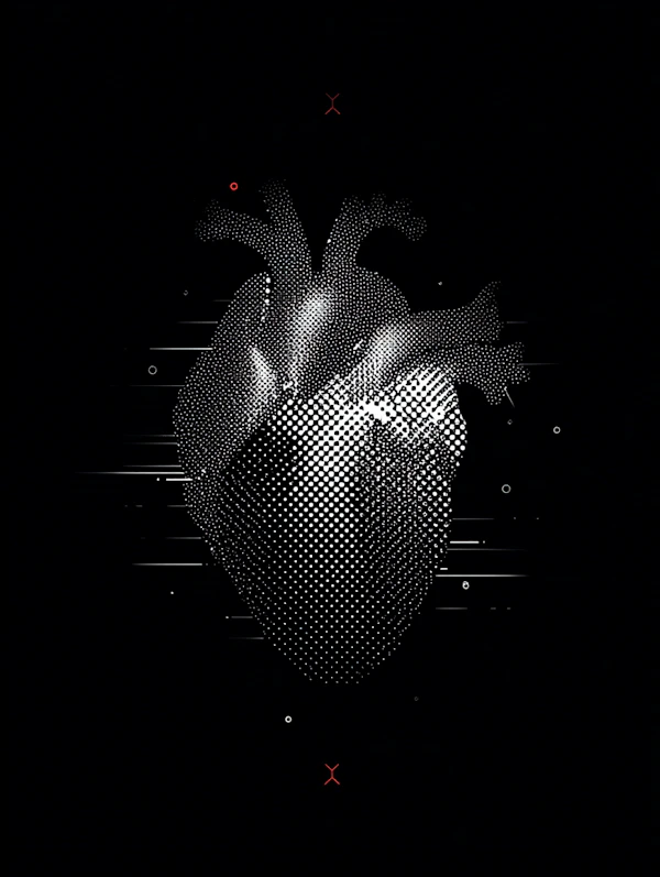 Halftone Heart Art