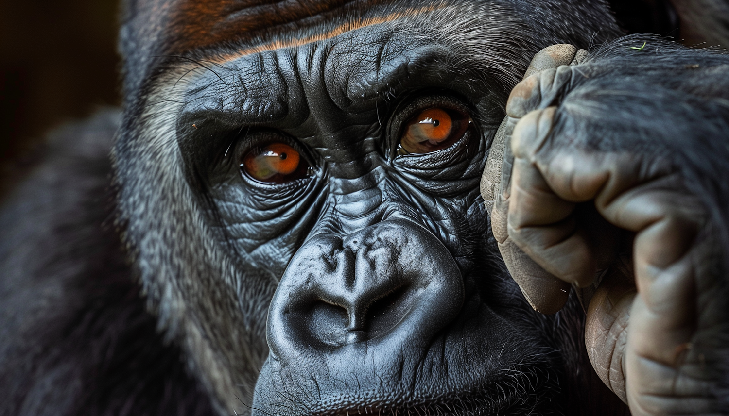 Contemplative Gorilla Portrait