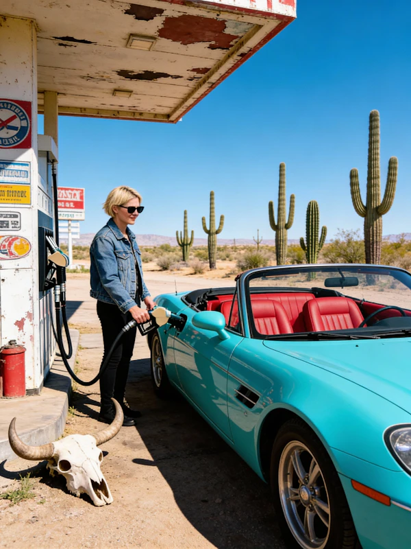 Desert Gas Station Scene