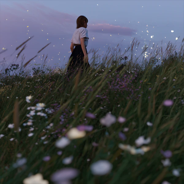 Woman in Lush Meadow
