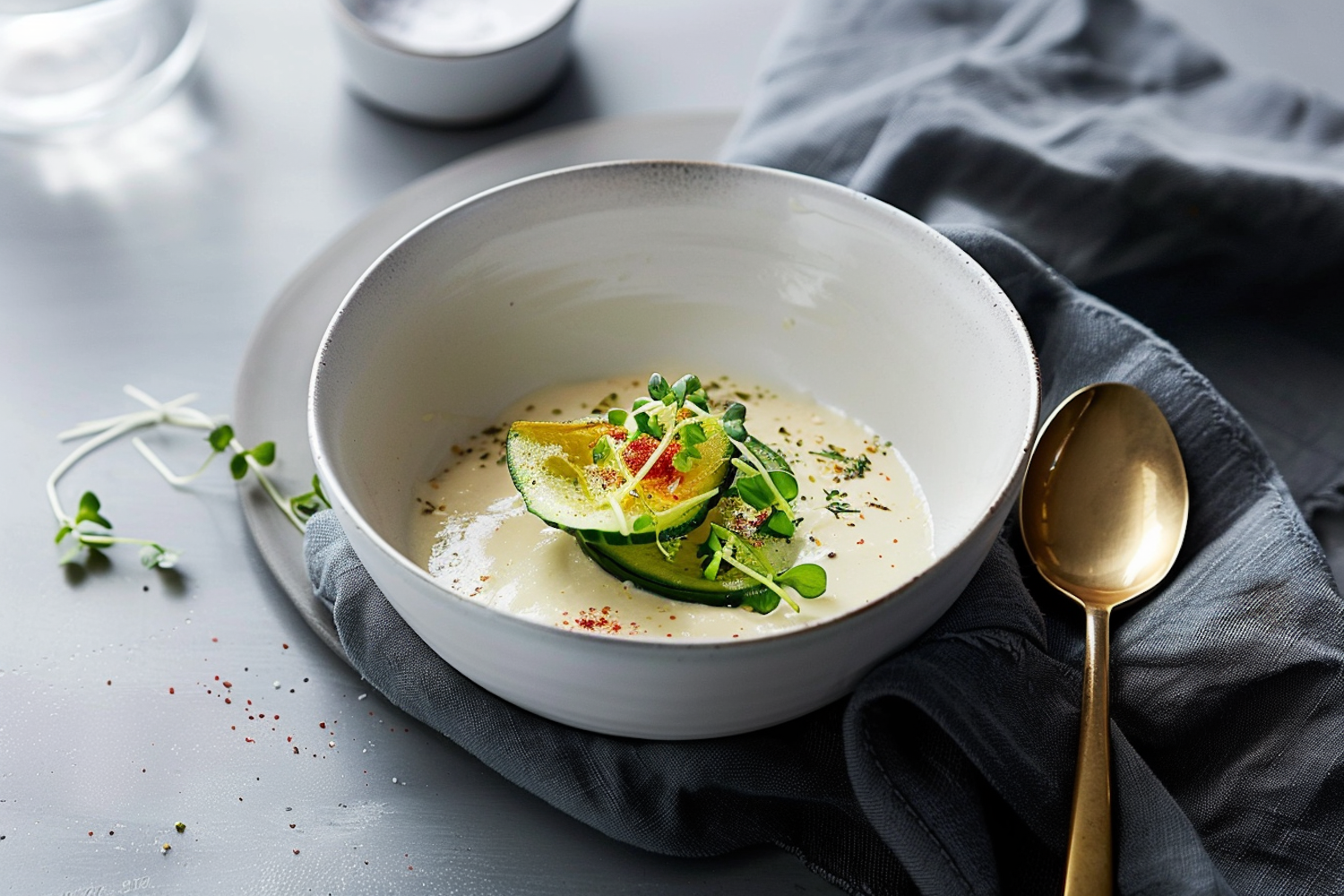 Elegant Culinary Presentation of Soup