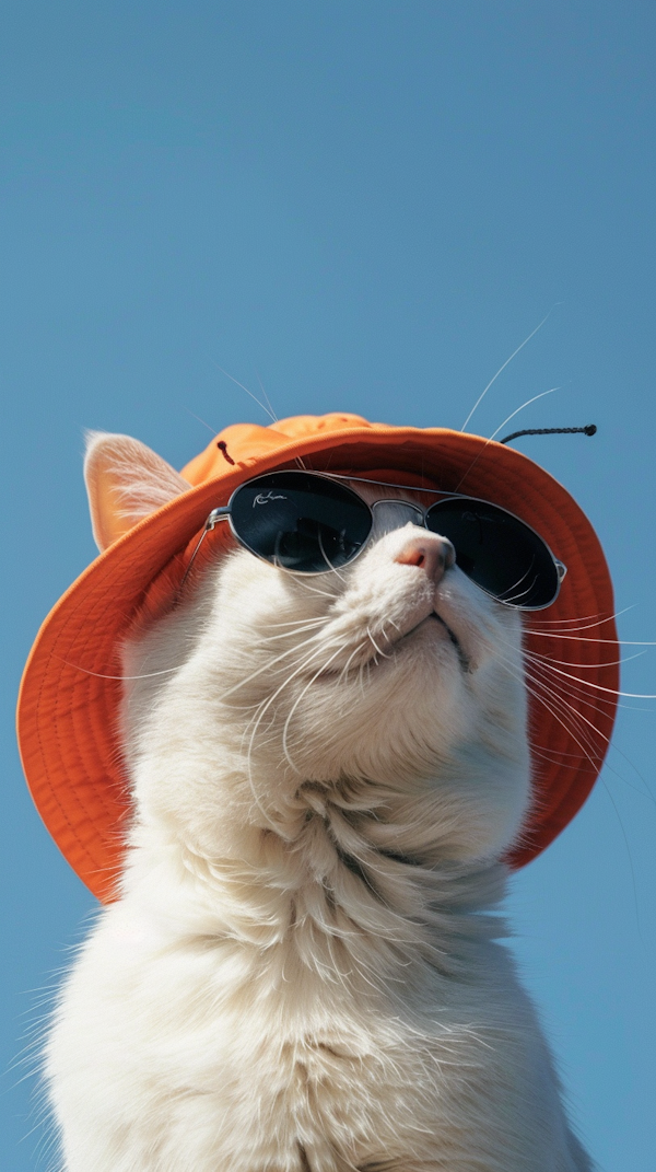 Stylish Cat in Fisherman's Hat