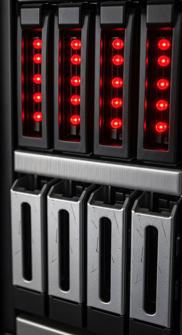 Server Drive Bays Close-Up