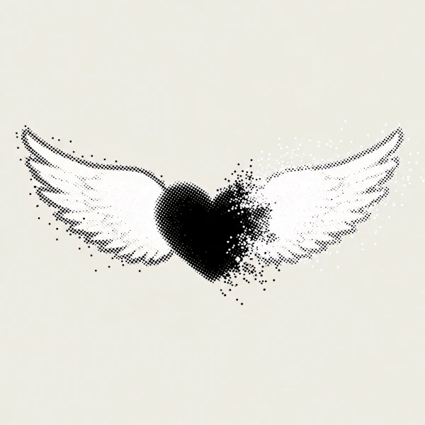 Halftone Heart Wings