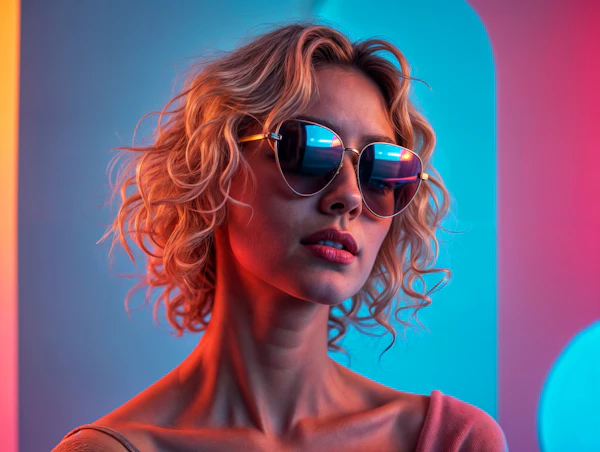 Stylish Portrait with Vibrant Background