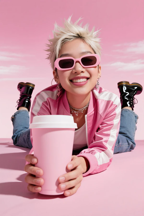 Cheerful Pink Portrait