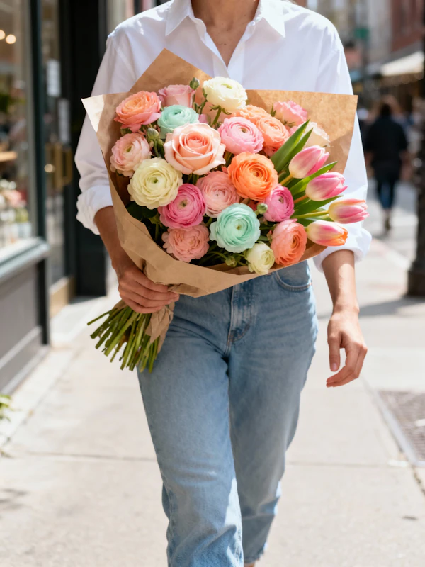 City Stroll with Flowers