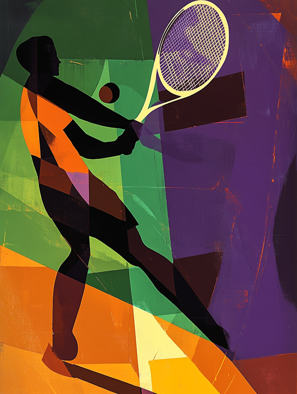 Dynamic Tennis Player Illustration