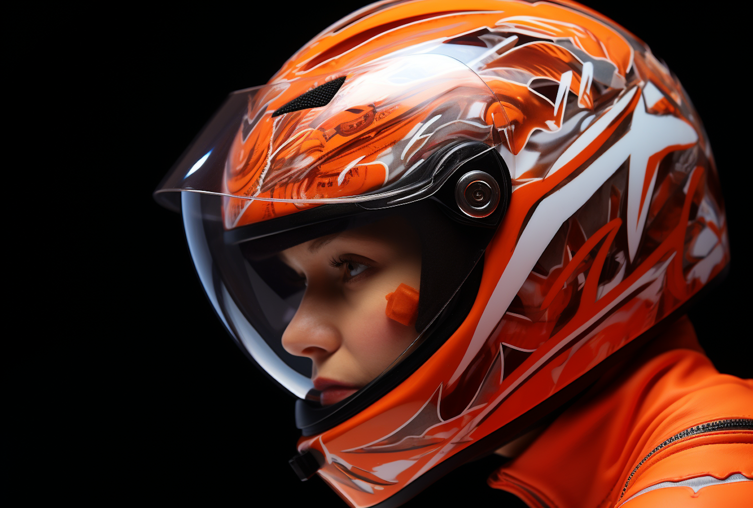 Speed Focused Rider in Orange Gear