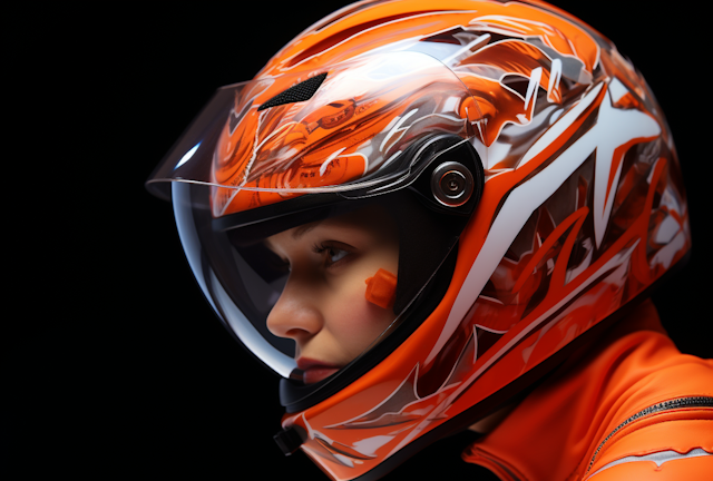 Speed Focused Rider in Orange Gear