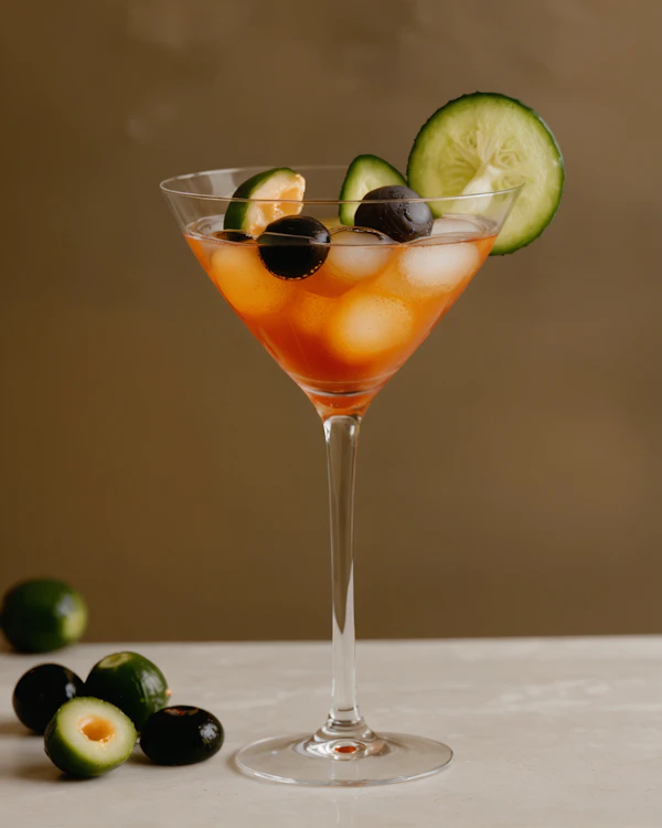 Elegant Martini Glass with Orange Beverage
