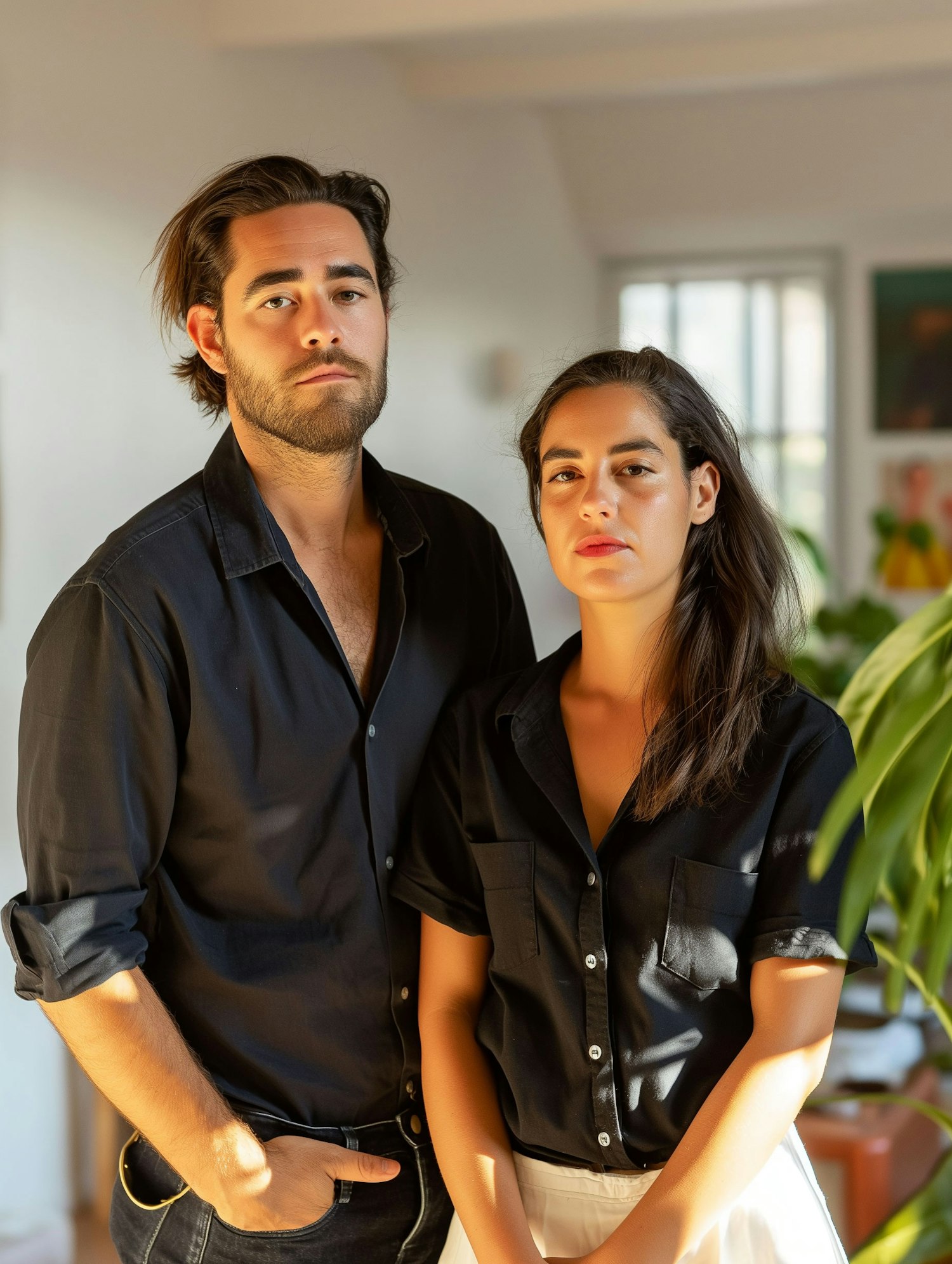 Young Couple in Indoor Natural Light