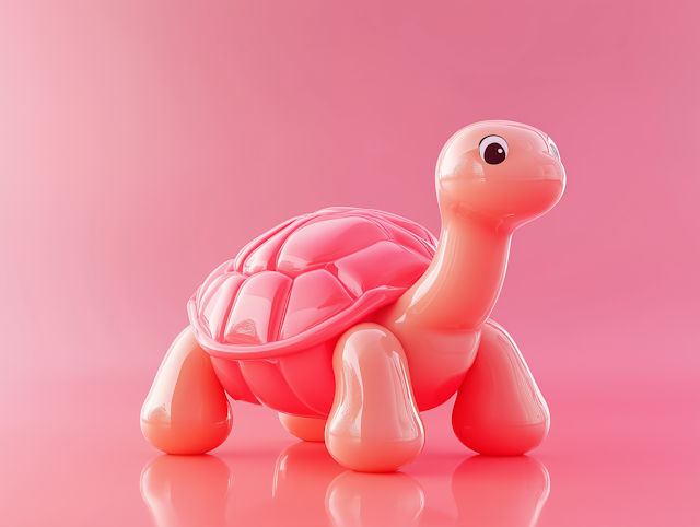 Stylized Pink Turtle Illustration