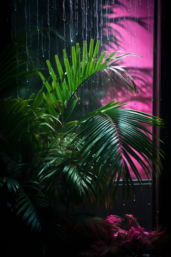 Neon Tropics in Rain