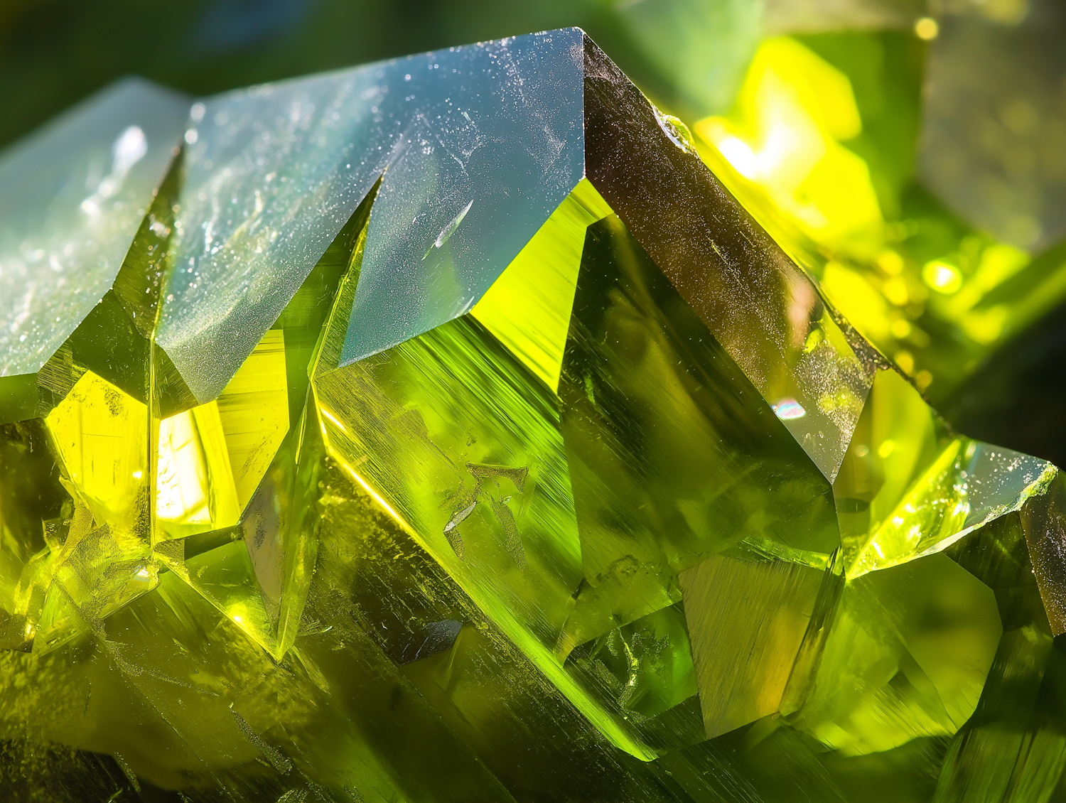 Vivid Green Crystal Formations