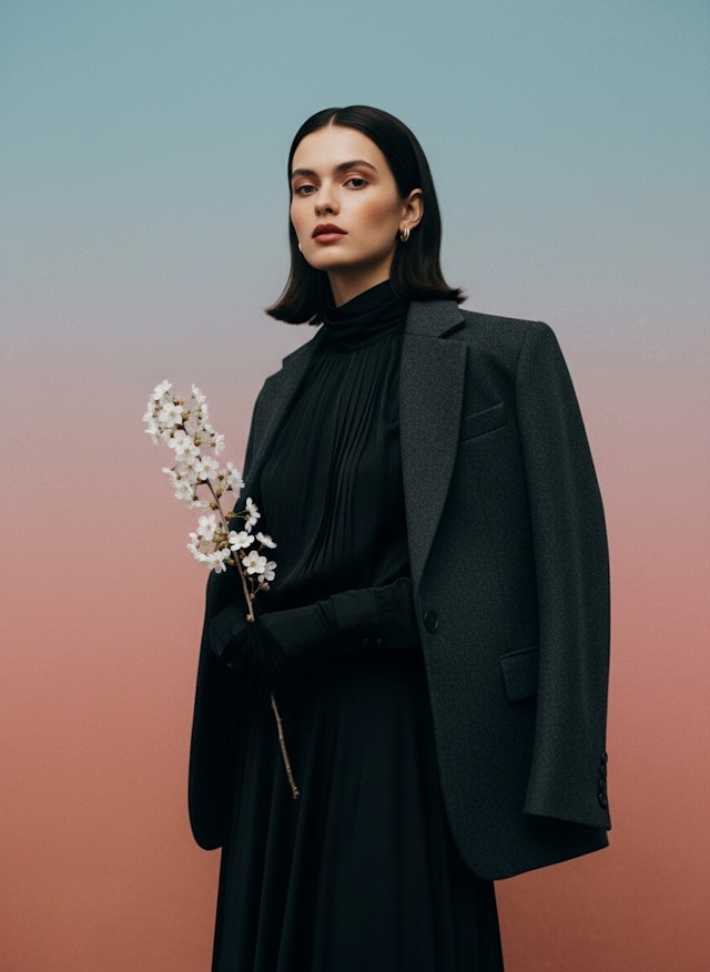 Elegant Woman with Blossoms