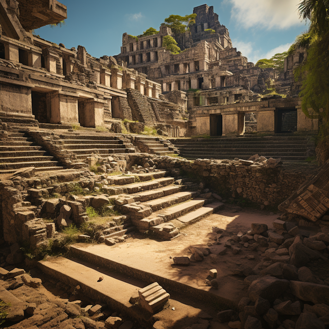 Sunlit Ancient Ceremonial Ruins