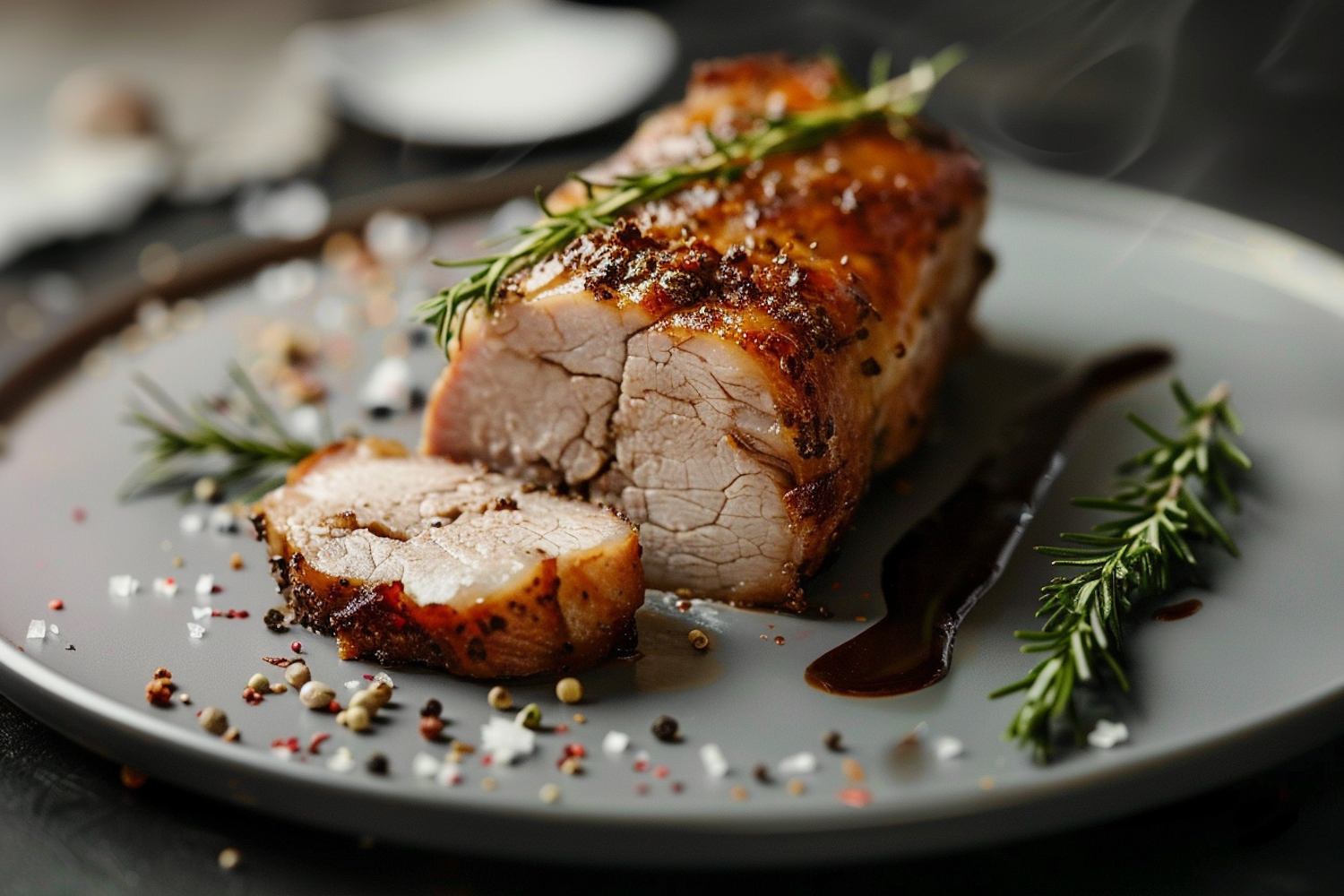 Artfully Arranged Roasted Pork Loin