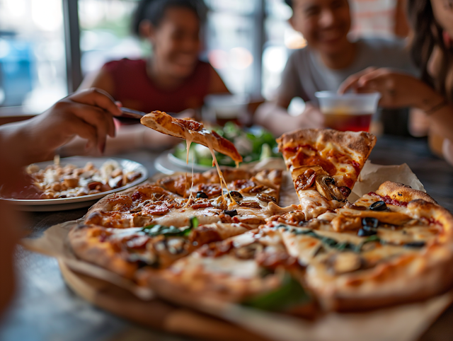 Convivial Pizza Feast