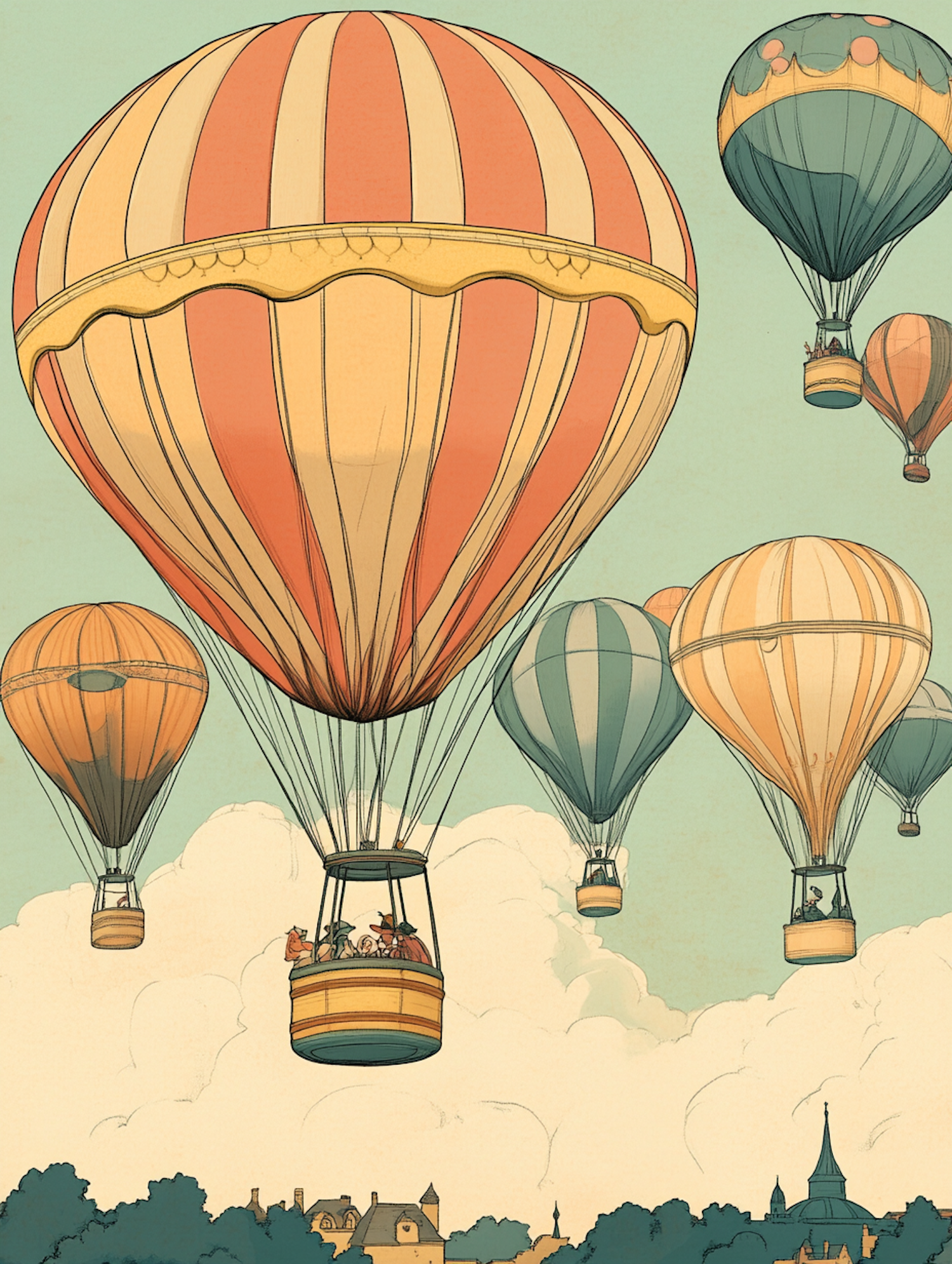 Whimsical Hot Air Balloon Adventure