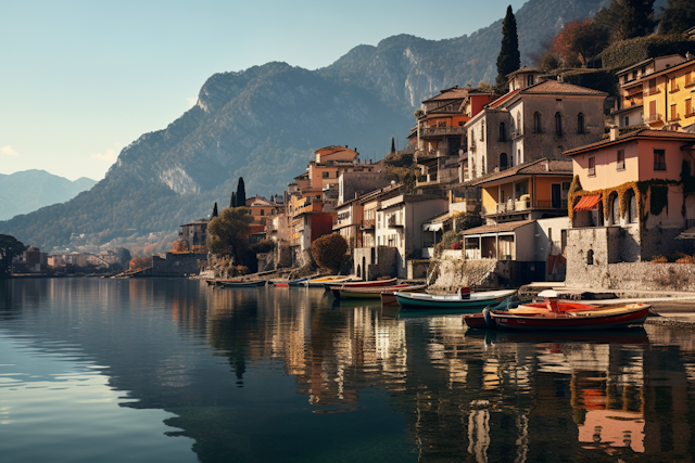 Vintage European Lakeside Idyll