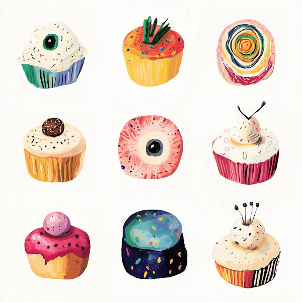 Whimsical Cupcake Art