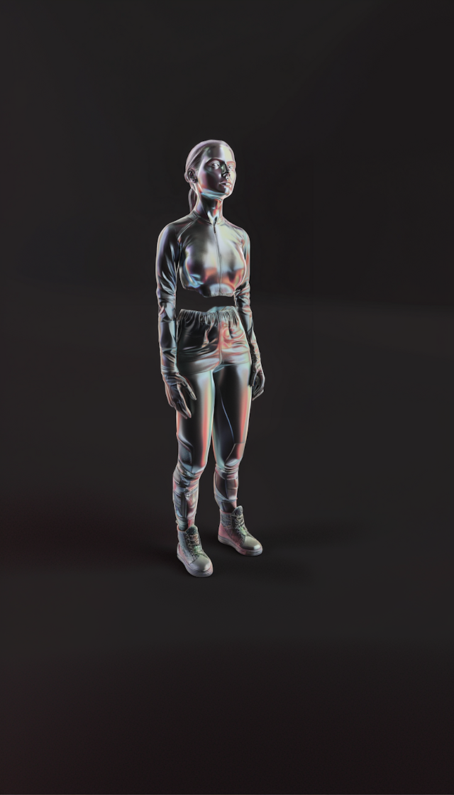 Futuristic Metallic Figure