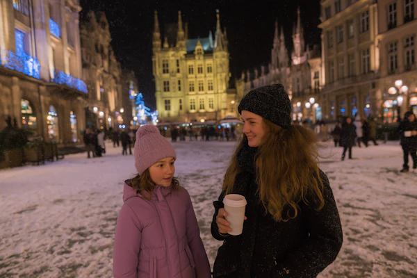 Festive Winter Evening at Christmas Market