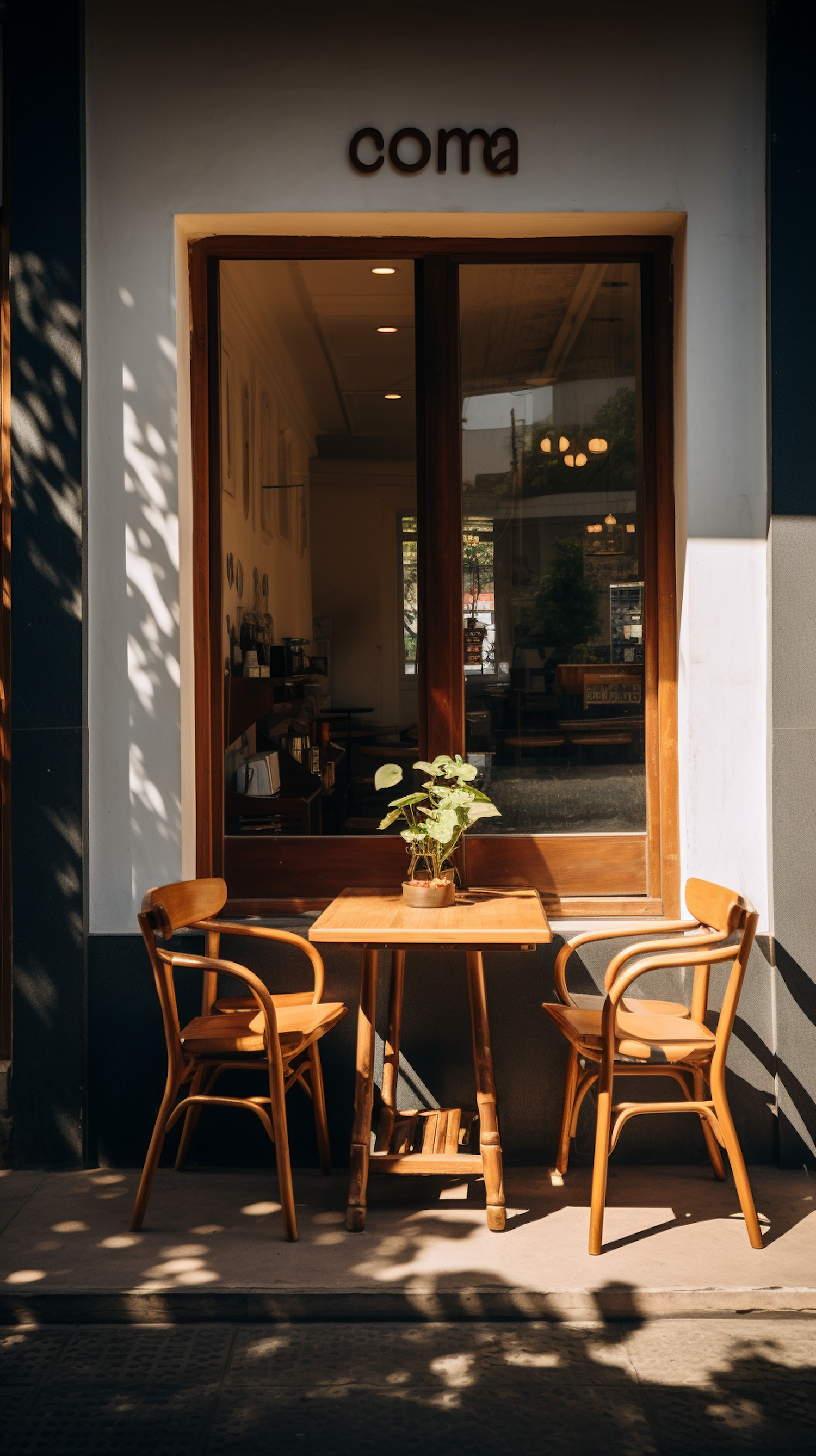 Serene Street-Side Cafe