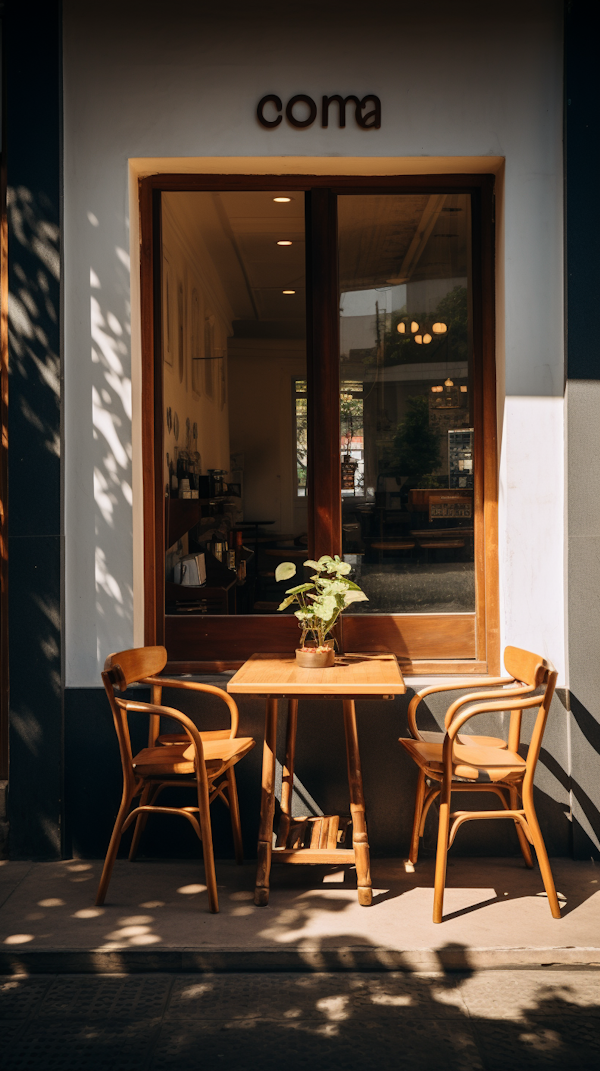 Serene Street-Side Cafe