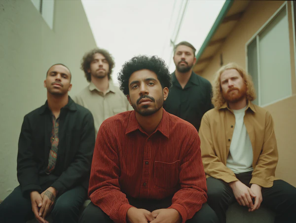 Group of Five Men Outdoors
