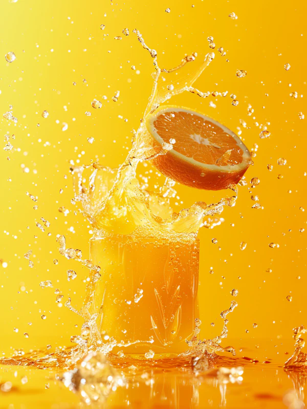 Dynamic Orange Juice Splash