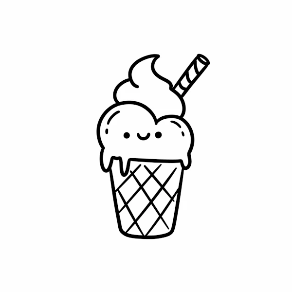 Smiling Ice Cream Cone
