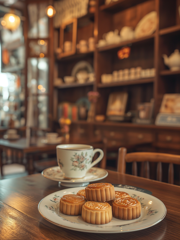 Cozy Cafe with Traditional Teatime Snacks