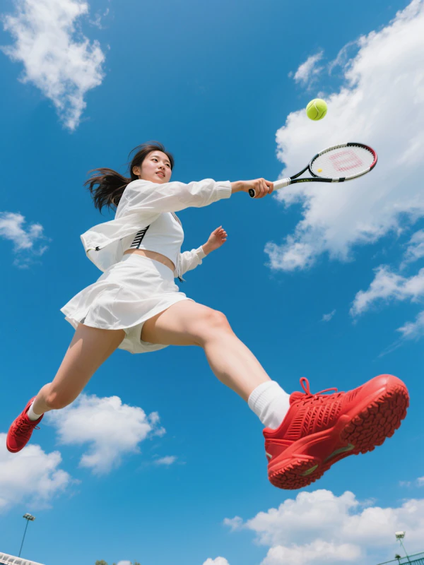 Tennis Leap Action