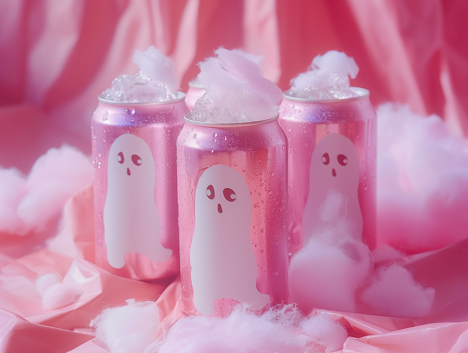 Playful Ghost-Adorned Soda Cans