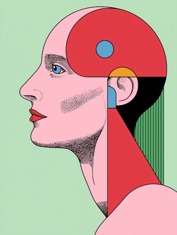 Stylized Human Profile Illustration