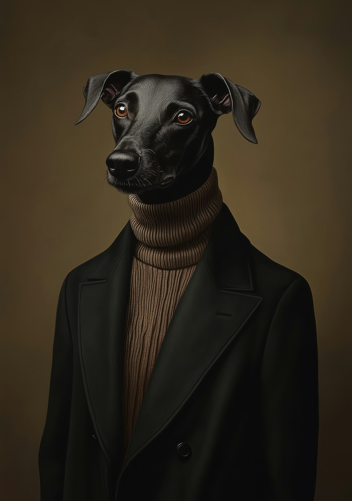 Anthropomorphic Dog in Sophisticated Attire