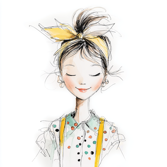 Cheerful Woman Sketch