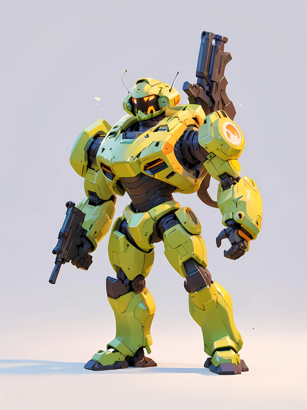 Futuristic Yellow Mech