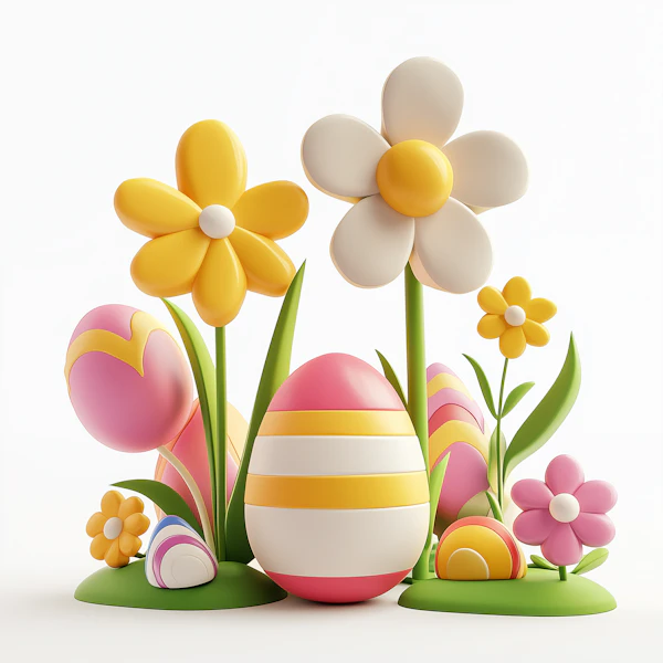 Colorful Easter Scene