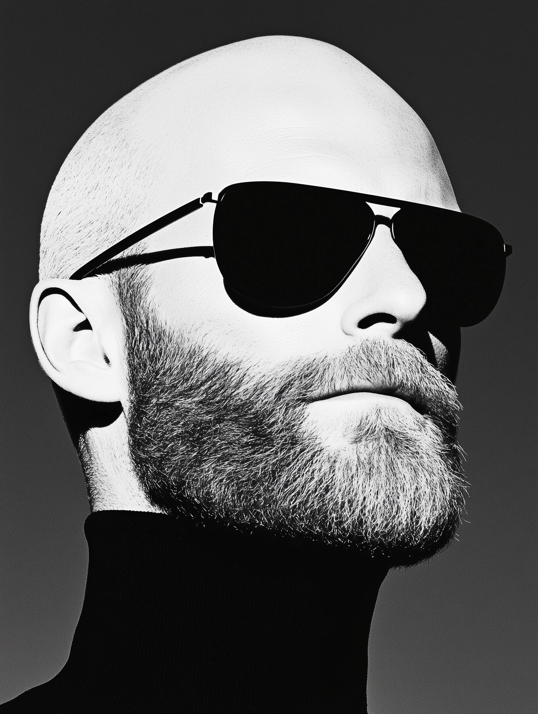 Stylish Bald Man Portrait Photo on Lummi