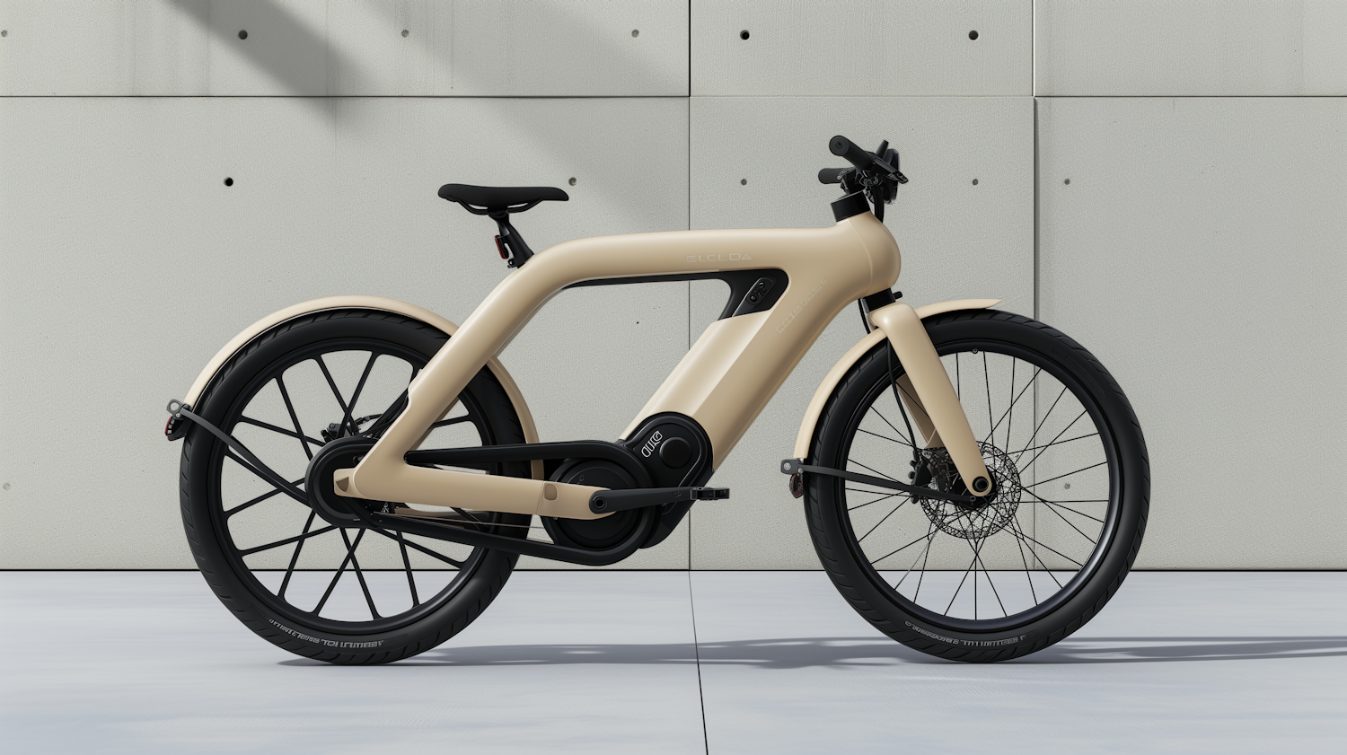 Modern E-Bike Against Wall