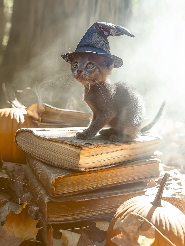 Kitten in Witch Hat