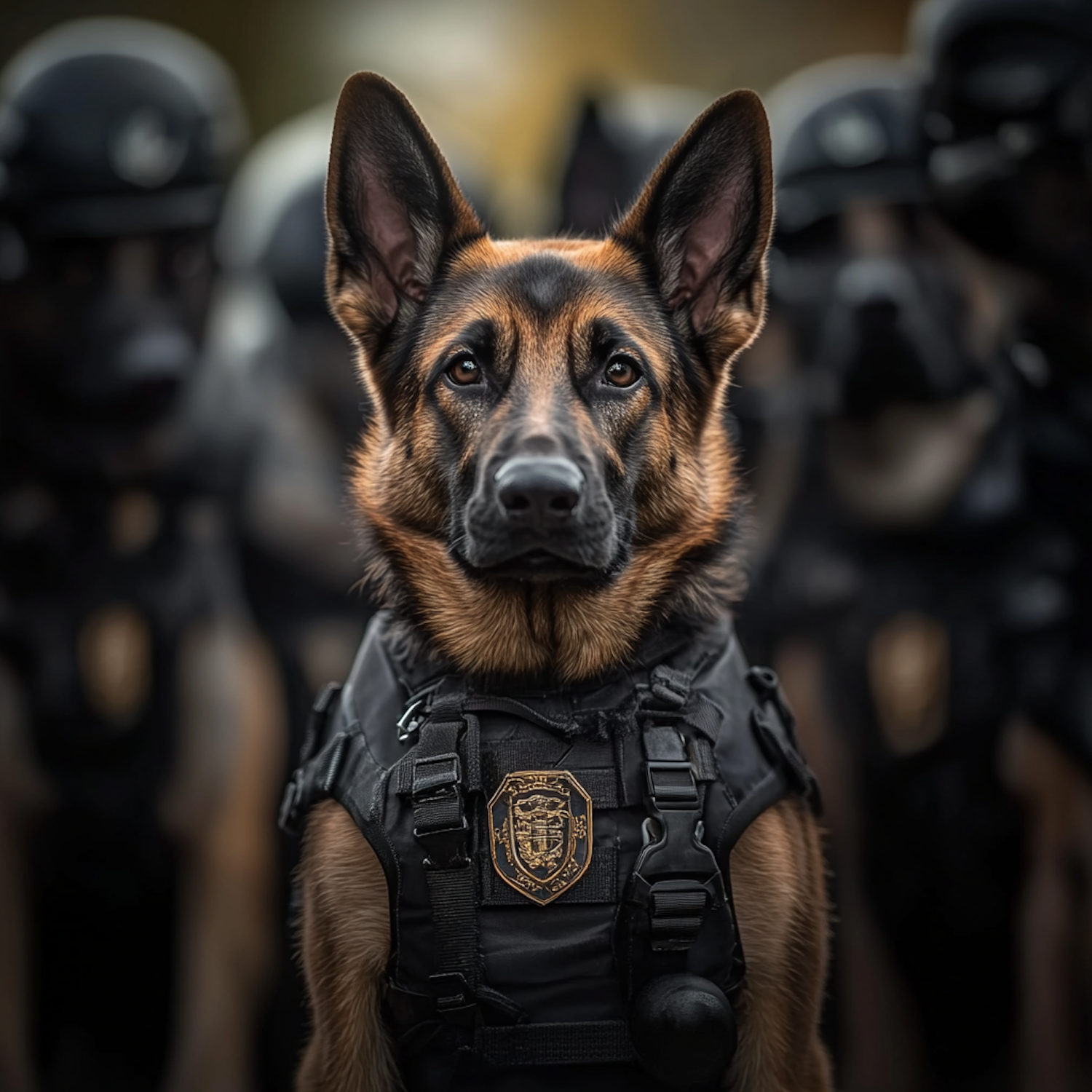 Service Dog in Tactical Gear