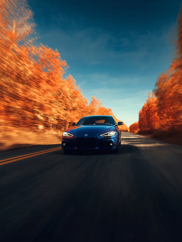Blue Sports Car Drive