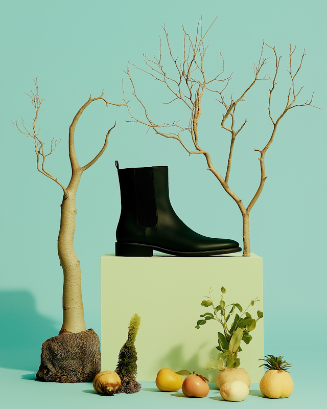 Boot on Pedestal with Natural Elements