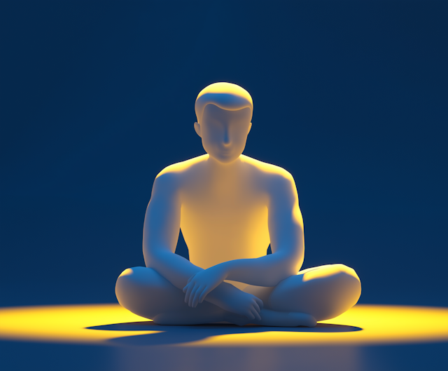 Meditative Figure in Lotus Position