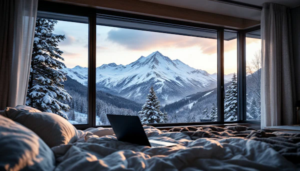 Serene Winter Scene from Cozy Interior